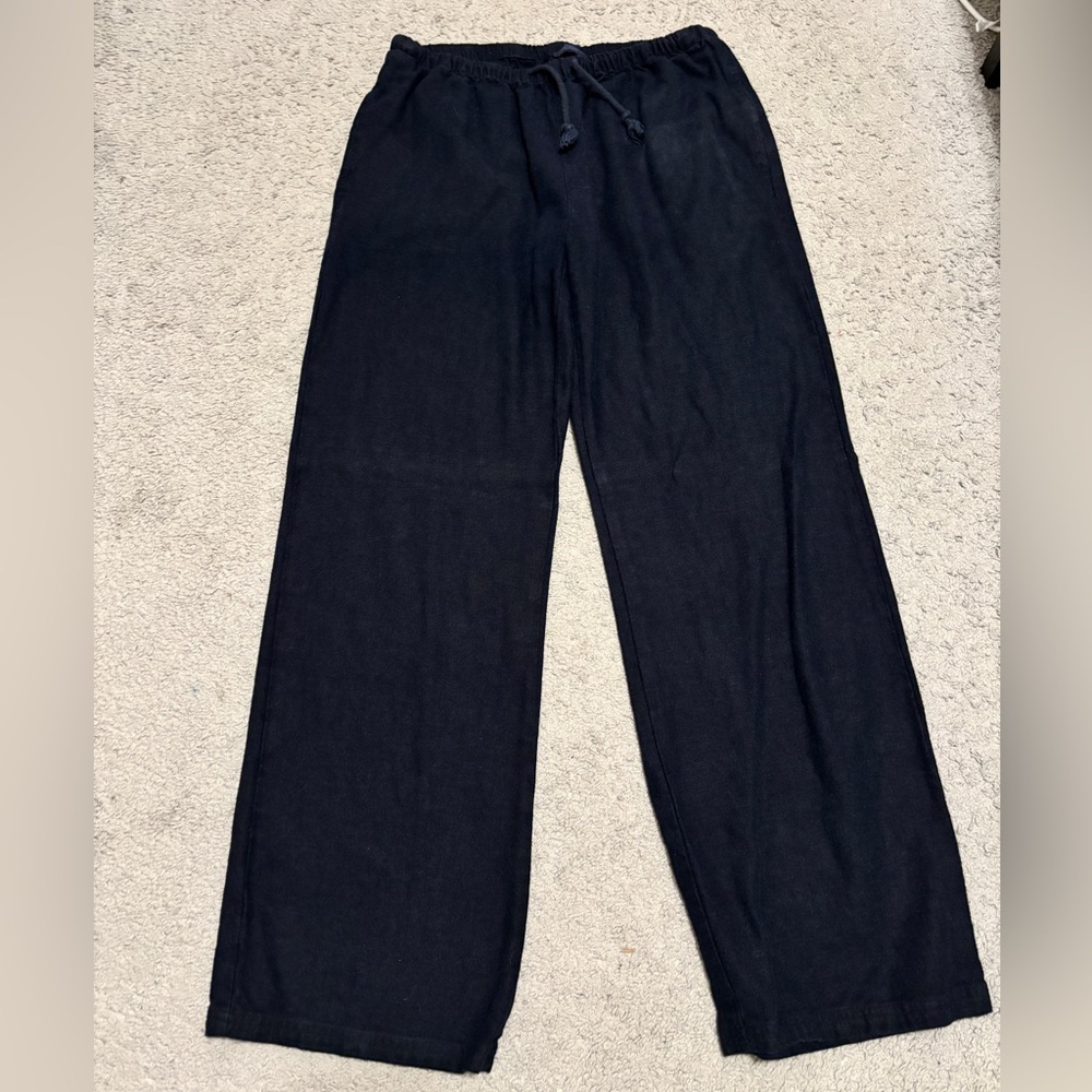 John Galt Navy Linen Pants